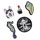 5 Pieces Cute Assorted Embroidery Patches Sew Iron on Badge Bag Fabric Appliques