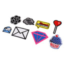 8 Pieces Assorted Design Embroidery Patches Clothes Bag Hat Badge Sew on Iron on Appliques