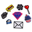 8 Pieces Assorted Design Embroidery Patches Clothes Bag Hat Badge Sew on Iron on Appliques