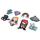 8 Pieces Iron/Sew On Embroidered Patch Handmade Applique Badges Clothes Stickers for Garment Bag Hat Decoration Patches