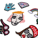 8 Pieces Iron/Sew On Embroidered Patch Handmade Applique Badges Clothes Stickers for Garment Bag Hat Decoration Patches