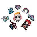 8 Pieces Iron/Sew On Embroidered Patch Handmade Applique Badges Clothes Stickers for Garment Bag Hat Decoration Patches