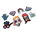 8 Pieces Iron/Sew On Embroidered Patch Handmade Applique Badges Clothes Stickers for Garment Bag Hat Decoration Patches