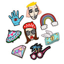 8 Pieces Iron/Sew On Embroidered Patch Handmade Applique Badges Clothes Stickers for Garment Bag Hat Decoration Patches