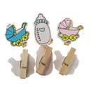 20 Pieces Mini Wooden Baby Shower Photo Paper Pegs Scrapbooking Clothespin Clips