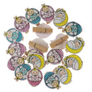 20 Piece Baby in Cradle Design Wooden Craft Pegs Clothes Paper Photo Card Hanging Clip