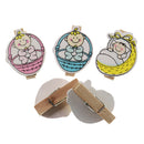 20 Piece Baby in Cradle Design Wooden Craft Pegs Clothes Paper Photo Card Hanging Clip