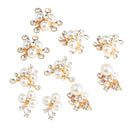 10 Pieces Assorted Pearl Diamante Flower Rhinestone Embellishments for DIY Craft