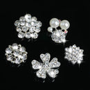 5 Pieces Assorted Pearl Diamante Flower Rhinestone Embellishments for DIY Crafts