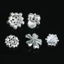 5 Pieces Assorted Pearl Diamante Flower Rhinestone Embellishments for DIY Crafts