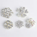 5 Pieces Assorted Pearl Diamante Flower Rhinestone Embellishments for DIY Crafts