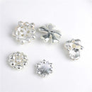 5 Pieces Assorted Pearl Diamante Flower Rhinestone Embellishments for DIY Crafts