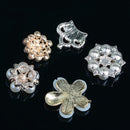 5 Pieces Mixed Orange Crystal Rhinestone Pearl Flatback Buttons Embellishment Craft Sewing Scrapbooking Wedding Decoration