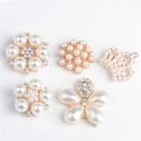 5 Pieces Mixed Orange Crystal Rhinestone Pearl Flatback Buttons Embellishment Craft Sewing Scrapbooking Wedding Decoration