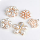 5 Pieces Mixed Orange Crystal Rhinestone Pearl Flatback Buttons Embellishment Craft Sewing Scrapbooking Wedding Decoration