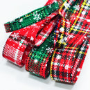 6 Piece Mixed 1 Yard Snowflake Cotton Ribbons for Christmas Decoration 10mm 25mm
