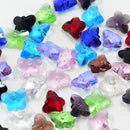 25 Piece Butterfly Shape Artificial Crystal Pendant Charms for Jewelry Making 14mm