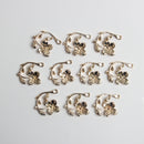 10 Piece Alloy Flower Leaves Charms Pendants Findings Jewelry Making Accessories