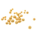 30 Pieces Mixed 6/8/10mm Tibetan Gold Hollow Flower Ball Round Loose Spacer Beads