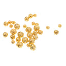 30 Pieces Mixed 6/8/10mm Tibetan Gold Hollow Flower Ball Round Loose Spacer Beads