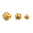 30 Pieces Mixed 6/8/10mm Tibetan Gold Hollow Flower Ball Round Loose Spacer Beads