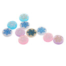 10 Pieces Resin Round Snowflake Flatback Scrapbook for Phone Case Decor Hair Bow