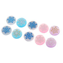10 Pieces Resin Round Snowflake Flatback Scrapbook for Phone Case Decor Hair Bow