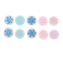 10 Pieces Resin Round Snowflake Flatback Scrapbook for Phone Case Decor Hair Bow
