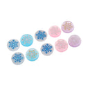 10 Pieces Resin Round Snowflake Flatback Scrapbook for Phone Case Decor Hair Bow