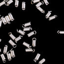 50 Pieces Silver Spring Coil Terminators Crimp Cord Ends DIY Connectors Fastener