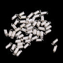 50 Pieces Silver Spring Coil Terminators Crimp Cord Ends DIY Connectors Fastener