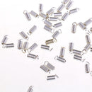 50 Pieces Silver Spring Coil Terminators Crimp Cord Ends DIY Connectors Fastener