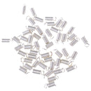 50 Pieces Silver Spring Coil Terminators Crimp Cord Ends DIY Connectors Fastener