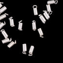 50 Pieces Silver Spring Coil Terminators Crimp Cord Ends DIY Connectors Fastener