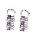 50 Pieces Silver Spring Coil Terminators Crimp Cord Ends DIY Connectors Fastener