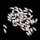 50 Pieces Silver Spring Coil Terminators Crimp Cord Ends DIY Connectors Fastener