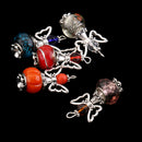 5 Pieces Multi-color Acrylic Alloy Angel Wing Charms Pendant DIY Jewelry 31x18mm