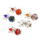 5 Pieces Multi-color Acrylic Alloy Angel Wing Charms Pendant DIY Jewelry 31x18mm
