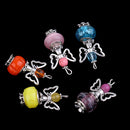 5 Piece Alloy Acrylic Butterfly Wings Angel Charms Pendants for DIY Making Necklace Hanging Decoration