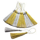 Pack of 30 Assorted 13cm Silky Floss Bookmark Tassels with 5cm Cord Loop and Small Chinese Knot for Jewelry Making, Souvenir, Bookmarks, Earring, Pendant DIY Craft Accessory