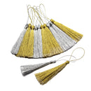 Pack of 30 Assorted 13cm Silky Floss Bookmark Tassels with 5cm Cord Loop and Small Chinese Knot for Jewelry Making, Souvenir, Bookmarks, Earring, Pendant DIY Craft Accessory