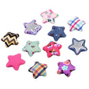 24 Piece Star Shape Fabric Flatback Buttons Craft Buttons Scrapbooking Embellishment 20mm