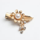 3 Piece Gold Alloy Crystal Pearl Flower Hairpins Hair Clip Barrette Wedding Bridal Hair Jewelry