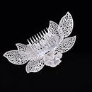Diamante Alloy Crystal Flower Leaves Wedding Bridal Hair Jewelry Hair Comb Hair Clips Hair Pins White