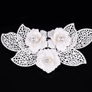 Diamante Alloy Crystal Flower Leaves Wedding Bridal Hair Jewelry Hair Comb Hair Clips Hair Pins White