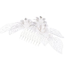 Diamante Alloy Crystal Flower Leaves Wedding Bridal Hair Jewelry Hair Comb Hair Clips Hair Pins White
