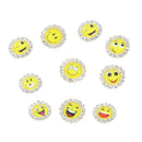 10 Piece Metal Round Crystal Emotion Flatback Button for Jewelry Making Craft 15mm
