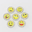 10 Piece Metal Round Crystal Emotion Flatback Button for Jewelry Making Craft 15mm