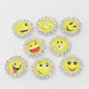 10 Piece Metal Round Crystal Emotion Flatback Button for Jewelry Making Craft 15mm