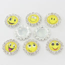 10 Piece Metal Round Crystal Emotion Flatback Button for Jewelry Making Craft 15mm